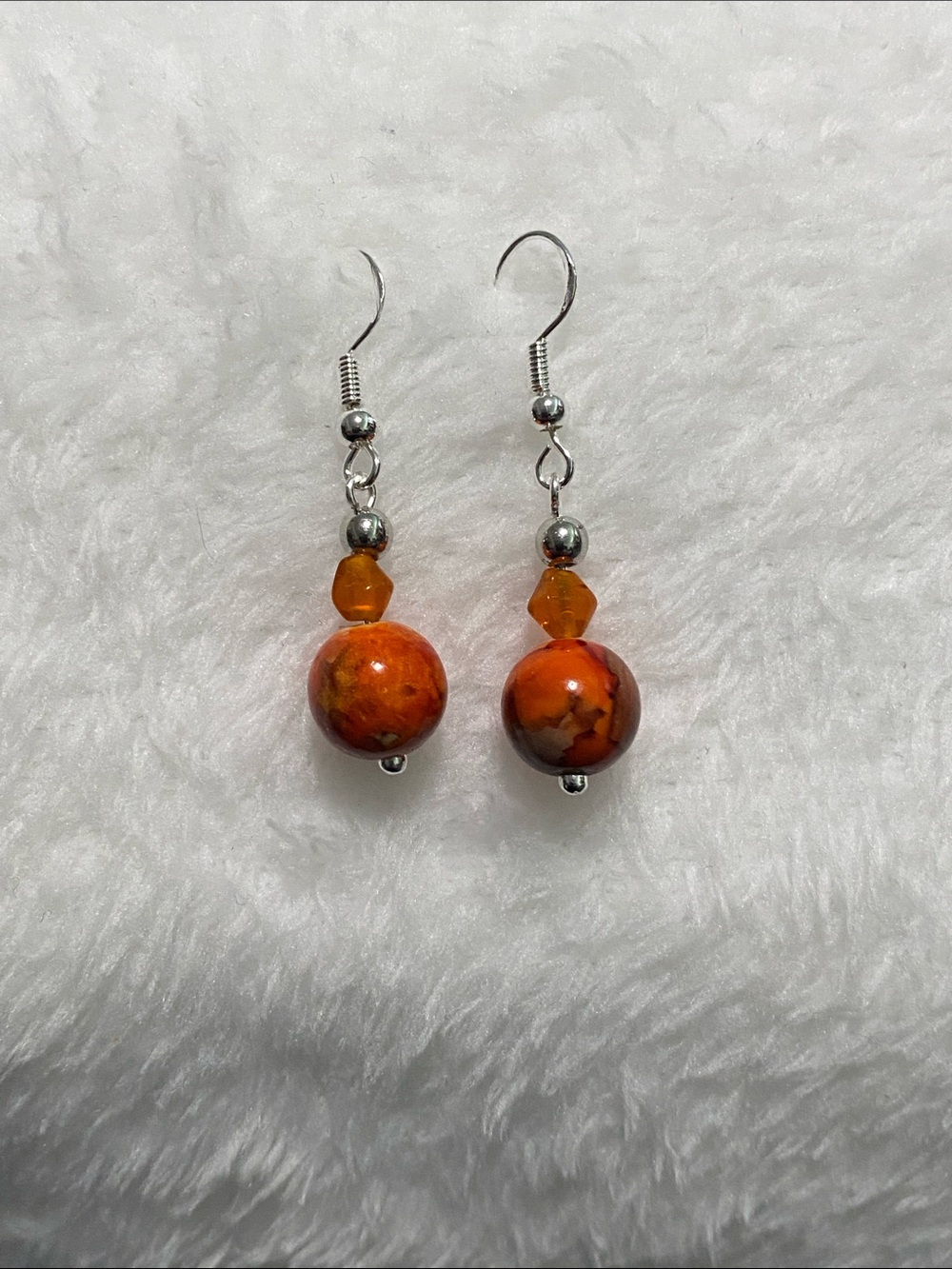 Good Vibes Only Orange Bead Dangle Earrings!